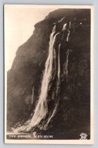 GEIRANGER DE SYV SÖSTRE Seven Sisters Waterfall Norway RPPC Postcard