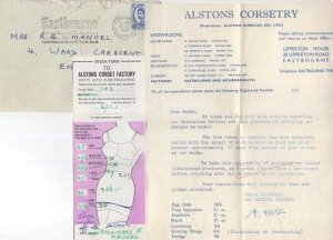 Corset Girdle 1963 Repair Request Eastbourne Sussex Shop Ephemera