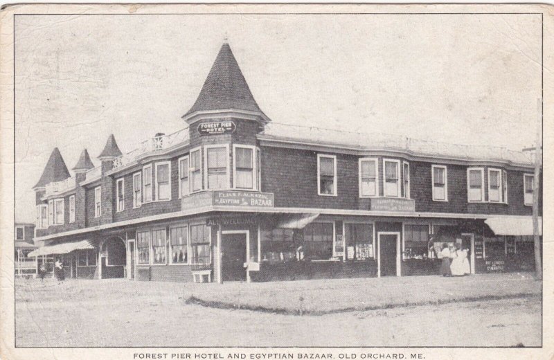 Maine Old Orchard Beach Forest Pier Hotel & Egyptian Bazaar 1908 sk1454