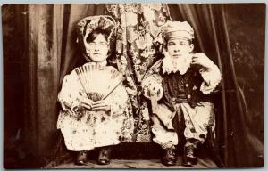 LILLIPUTIANS GOODWIN MIDGETS ANTIQUE REAL PHOTO POSTCARD RPPC