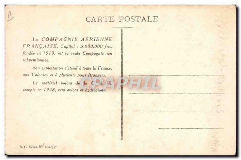 Old Postcard Jet Aviation Airport Bourget basis of the French airline