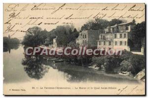 Postcard Old La Varenne Chennevieres Marne and the Quai Saint Hilaire