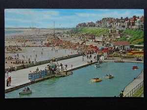 Yorkshire Bridlington BEACH & SPA BOATING LAKE c1970s Postcard