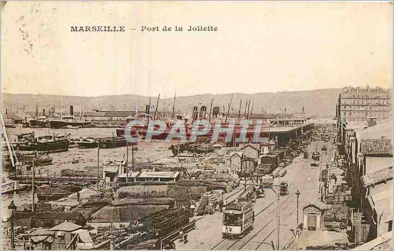 Old Postcard Marseille port of Joliette Charter