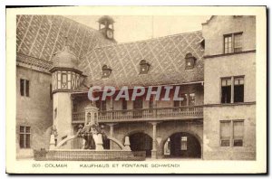 Old Postcard Colmar Kaufhaus and Fontaine Schwendi