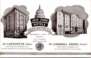 Postcard The Lafayette Hotel The Carroll Arms Hotel Washington D.C. Jeff Ford