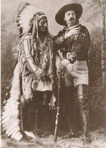 Sioux Indian Sitting Bull and Buffalo Bill circa 1880 Western USA - Recent Print