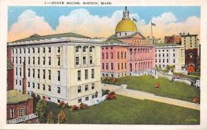 Boston MA~Lot of 5 POSTCARDS 1920s~Faneuil Hall-State Houses-Churches