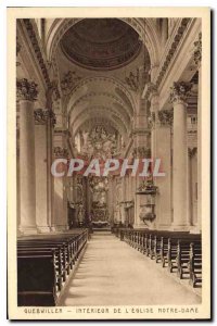 Old Postcard Guebwiller Interior of the Church of Our Lady