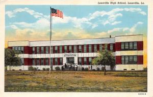 LEESVILLE LOUISIANA HIGH SCHOOL POSTCARD c1930s