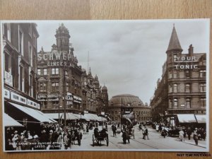 c1915 RPPC - Leeds - Boar Lane & Duncan St - Excellent Animated Scene - (Mint)