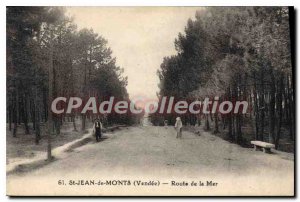 Postcard Old St Jean de Monts (Vendee) Sea route