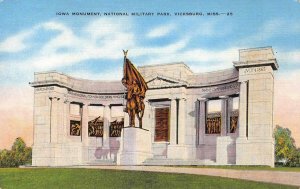 Iowa Monument, National Military Park, Vicksburg, MS c1940s Vintage Postcard
