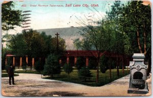 VINTAGE POSTCARD THE GREAT MORMON TABERNACLE AT SALT LAKE CITY UTAH POSTED 1909