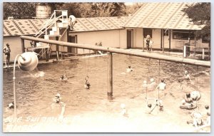 Vintage RPPC Cove Oregon Swimming Pool Swimmers Divers Swings Mineral Water