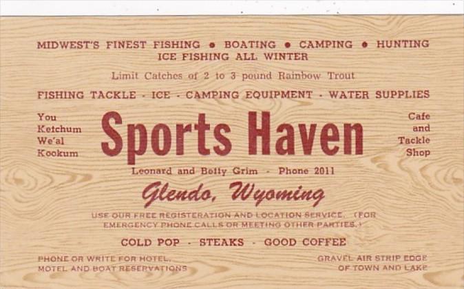 Wyoming Glendo Sports Haven