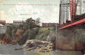 Little Rock Arkansas~Rock that City is Named from~Steel Bridge~Roofing Bldg~1911