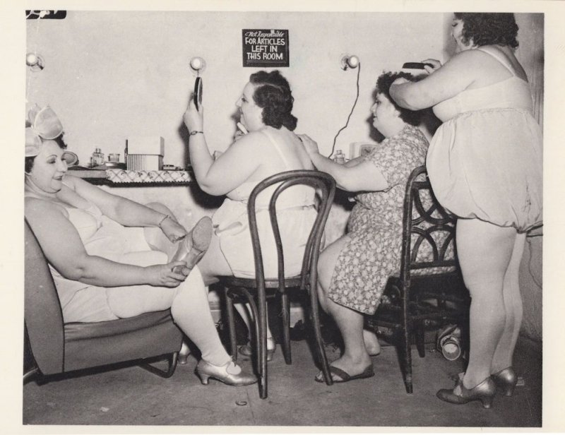 Fat Overweight Lady Ladies WW2 1940s Hair Salon Postcard