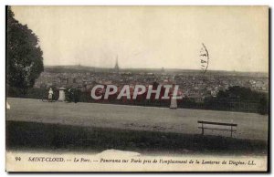 Postcard Old St Cloud Panorama Park at Paris location Lantern of Diogenes