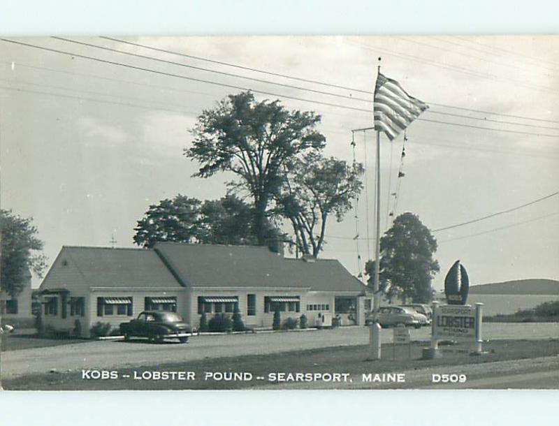 Old rppc KOBS LOBSTER POUND RESTAURANT Searsport Maine ME t2676