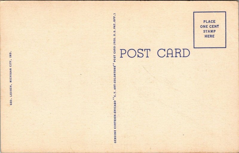 Vtg Michigan City IN Fisherman Fishing When The Perch Are Biting 1940s