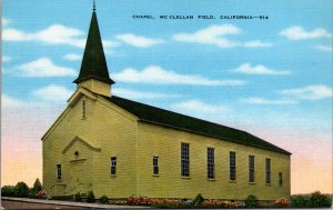 Linen Postcard Chapel at McClellan Field, California