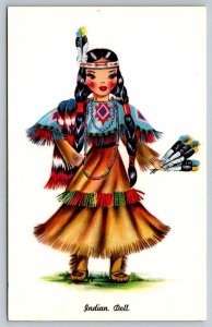 Artist Impression  Native American Indian Doll   Postcard