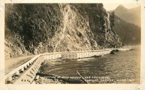 CALLAM COUNTY WASHINGTON 1920s Road Lake Crescent RPPC real photo postcard 4606