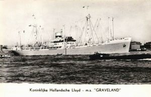 MS Graveland Koninklijke Hollandsche Lloyd Ship RPPC 08.96