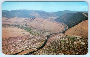 MISSOULA, MT Montana ~ AERIAL VIEW c1950s Missoula County Postcard