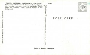 USA Santa Barbara California Coastline Vintage Postcard 08.47