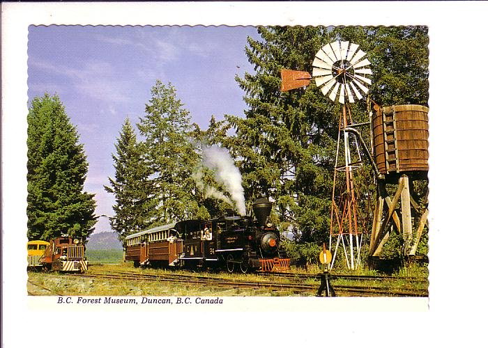 Railway Train, Windmill, Forest Museum, Duncan, British Columbia
