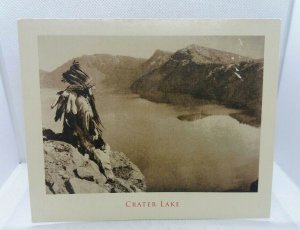 Native American Indian Chief by Crater Lake Oregon Postcard Slightly Damaged