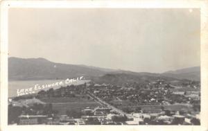 Lake Elsinore California~Bird's Eye View Showing Town & Lake~1940s Real Photo Pc