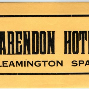 c1920s  Leamington Spa, England Large Luggage Label Clarendon Hotel Gum Decal 2C