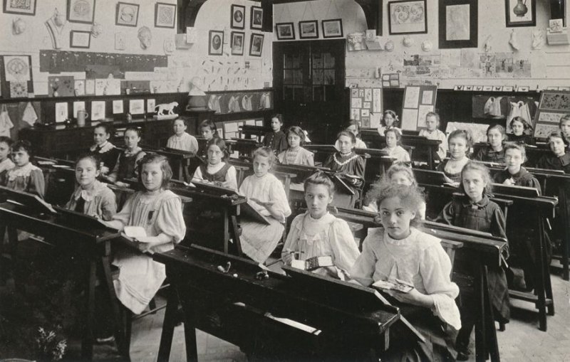 Old Photo Humorous Caption - No Boys Allowed - Sex Ed Class