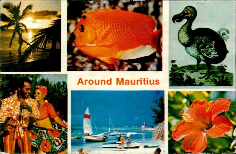 IMN04977 mauritius islands boats fish bird flower types ethnics folk costumes