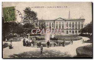 Bordeaux Postcard Old Garden of the Town Hall