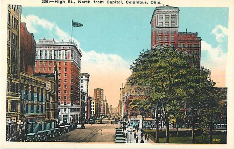 High Street, North from Capitol, Columbus, OH, Ohio, White Border