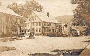 Jamaica VT Hotel Store Socony Gas PumpTait Brothers Ice Cream Sign 1923 RPPC