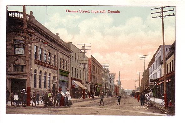 People Walking on Thames Street, Ingersoll, Ontario, 