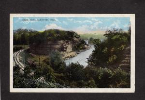 OH Bland Hand Railroad Train Tracks Zanesville Ohio Vintage Postcard