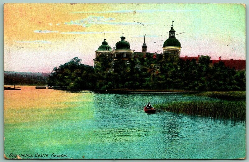 Gripsholm Castle From Water Mariefred Södermanland Sweden 1911 DB Postcard I9