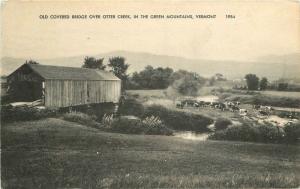 American 1947 Old Covered Bridge Otter Creek Green Mountains Vermont 2865