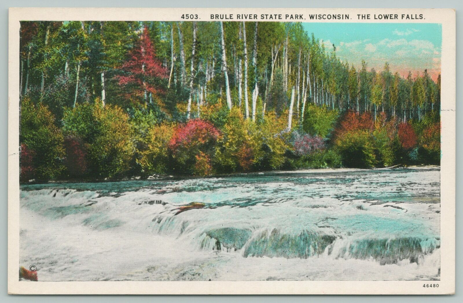 Brule WisconsinThe Lower Falls State Park1920s Postcard United