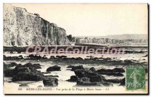 Old Postcard Mers Les Bains View from the Beach at low Marre