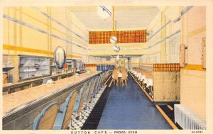 Provo Utah Sutton Cafe Color Linen Card Vintage Postcard U1784