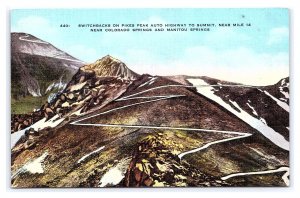 Switchbacks On Pikes Peak Auto Highway Colorado Springs & Manitou CO Postcard