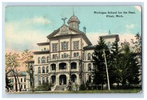 C1910 Michigan School For The Deaf Flint. Mich. Postcard F93S