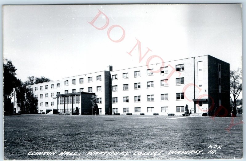 c1950s Waverly, IA RPPC Clinton Hall Wartburg College Real Photo Postcard A109
